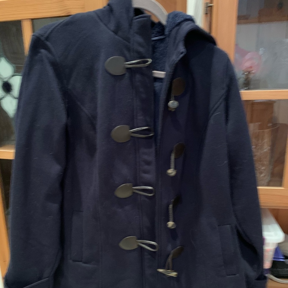 Blue toggle coat